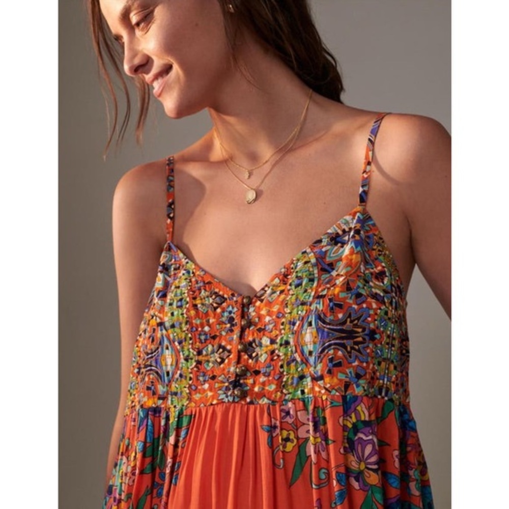 ANTHROPOLOGIE Vega Lounge Jumpsuit in Orange Tangerine - Picture 3 of 8